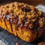 cinnamon streusel pumpkin bread - featured image