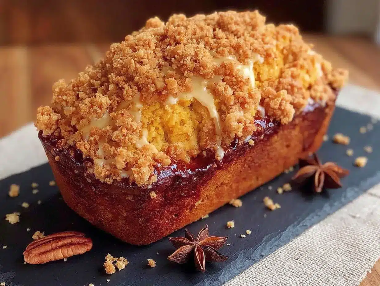 cinnamon streusel pumpkin bread preparation steps
