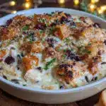 cozy creamy chicken and wild rice fall bake - featured image