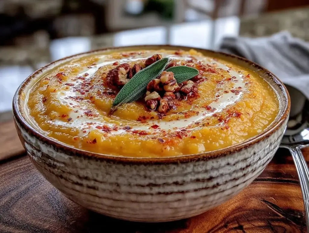 cozy roasted butternut squash and apple soup - featured image