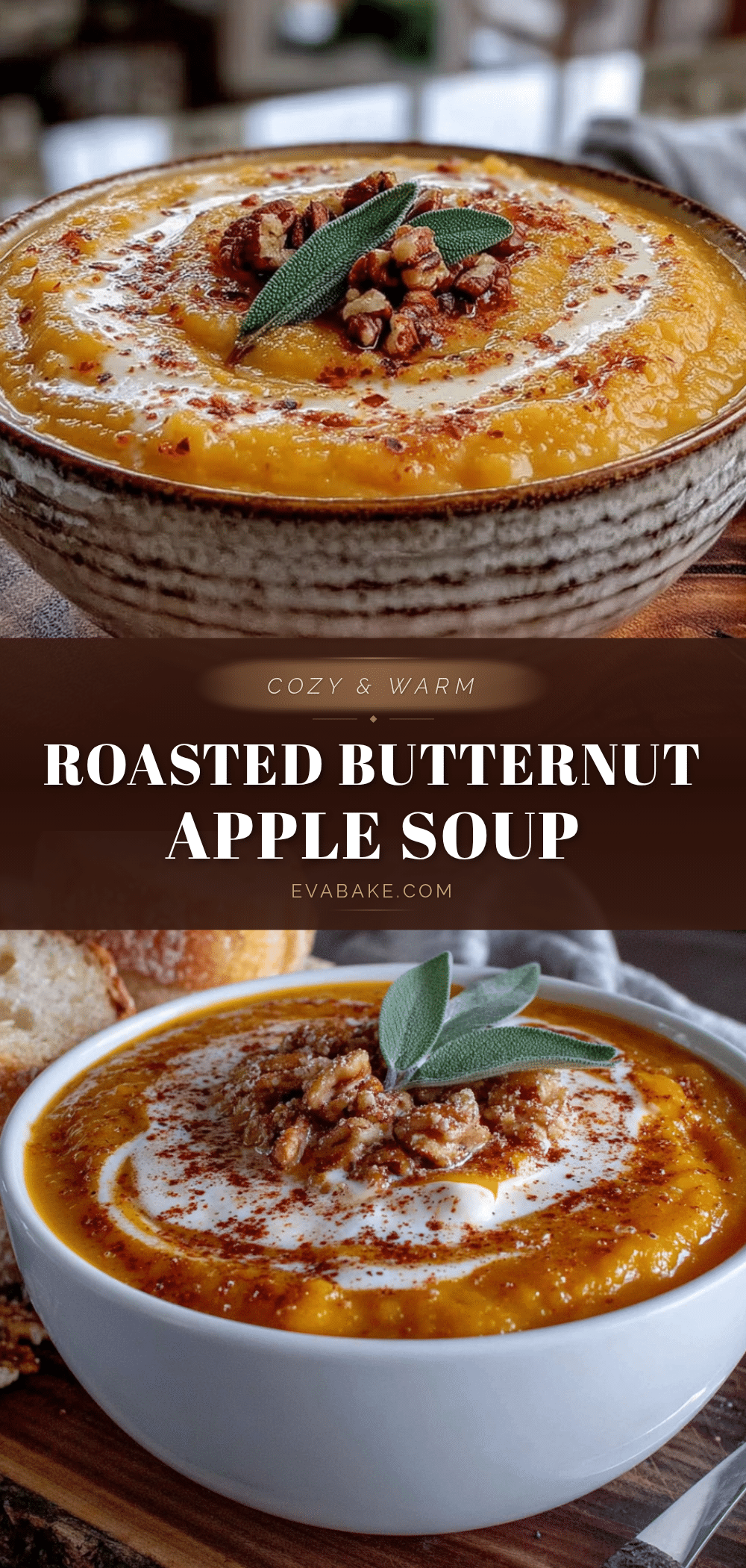 cozy roasted butternut squash and apple soup recipe