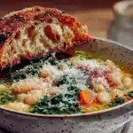 cozy slow cooker white bean and kale soup - featured image
