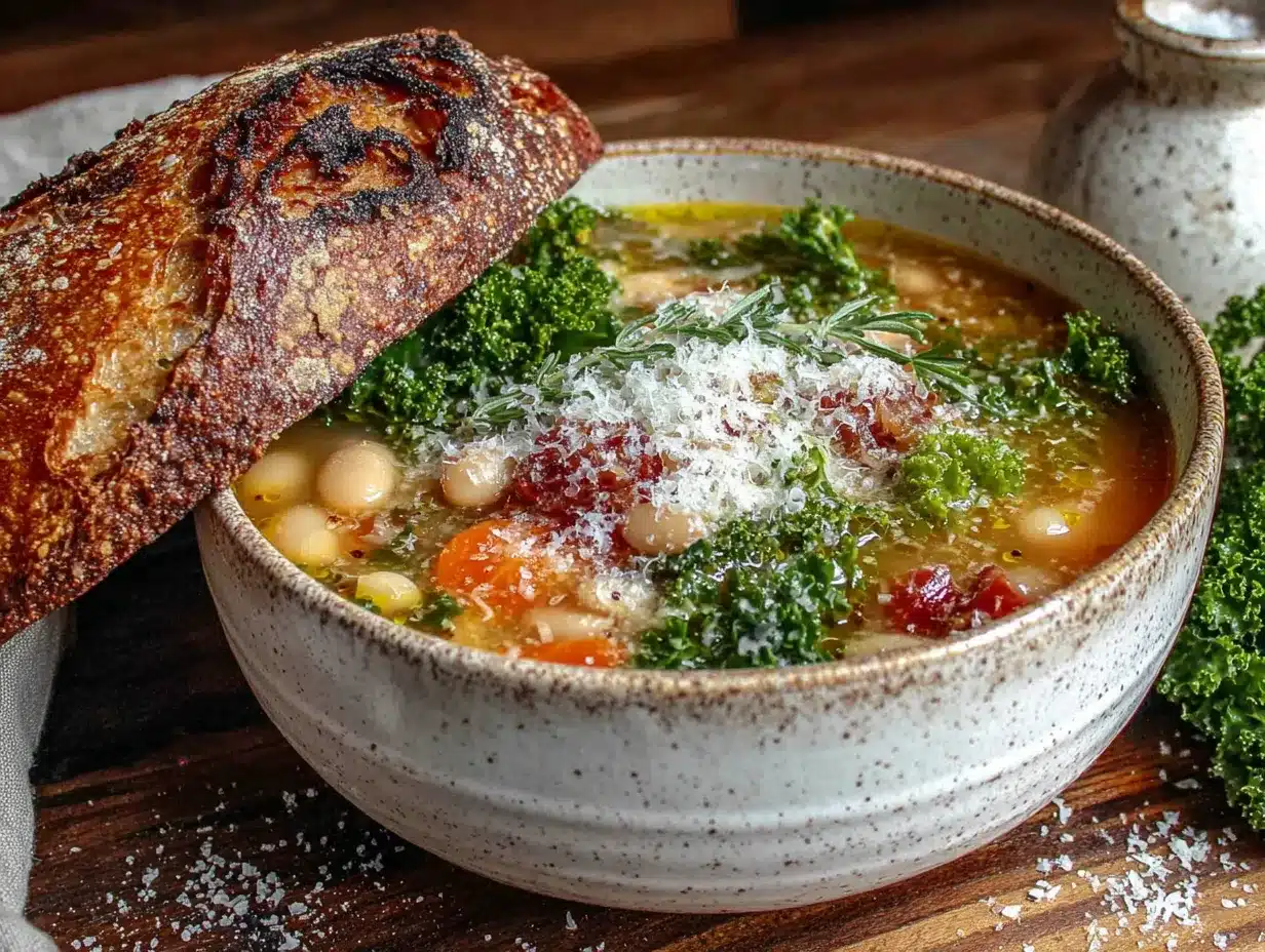 cozy slow cooker white bean and kale soup preparation steps