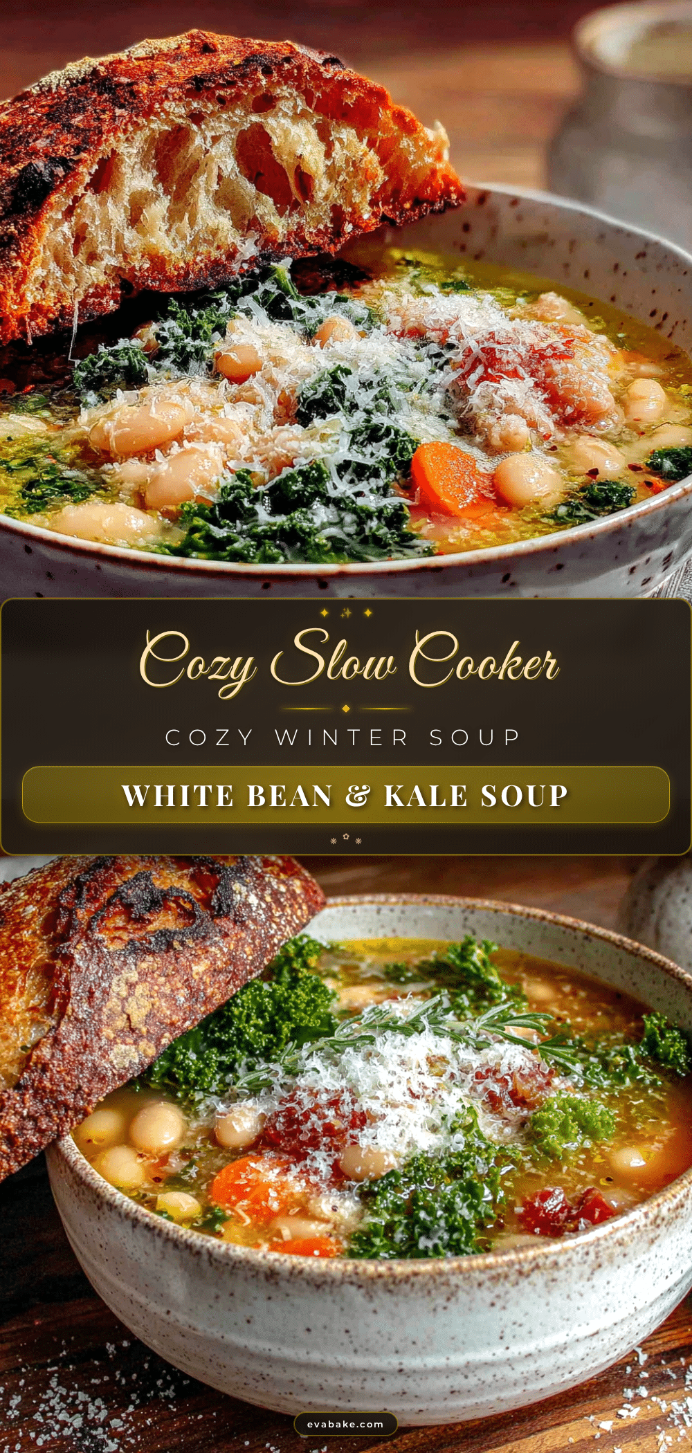 cozy slow cooker white bean and kale soup recipe