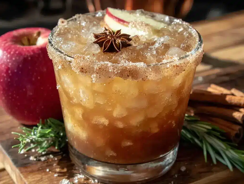 cozy spiced apple cider margarita - featured image