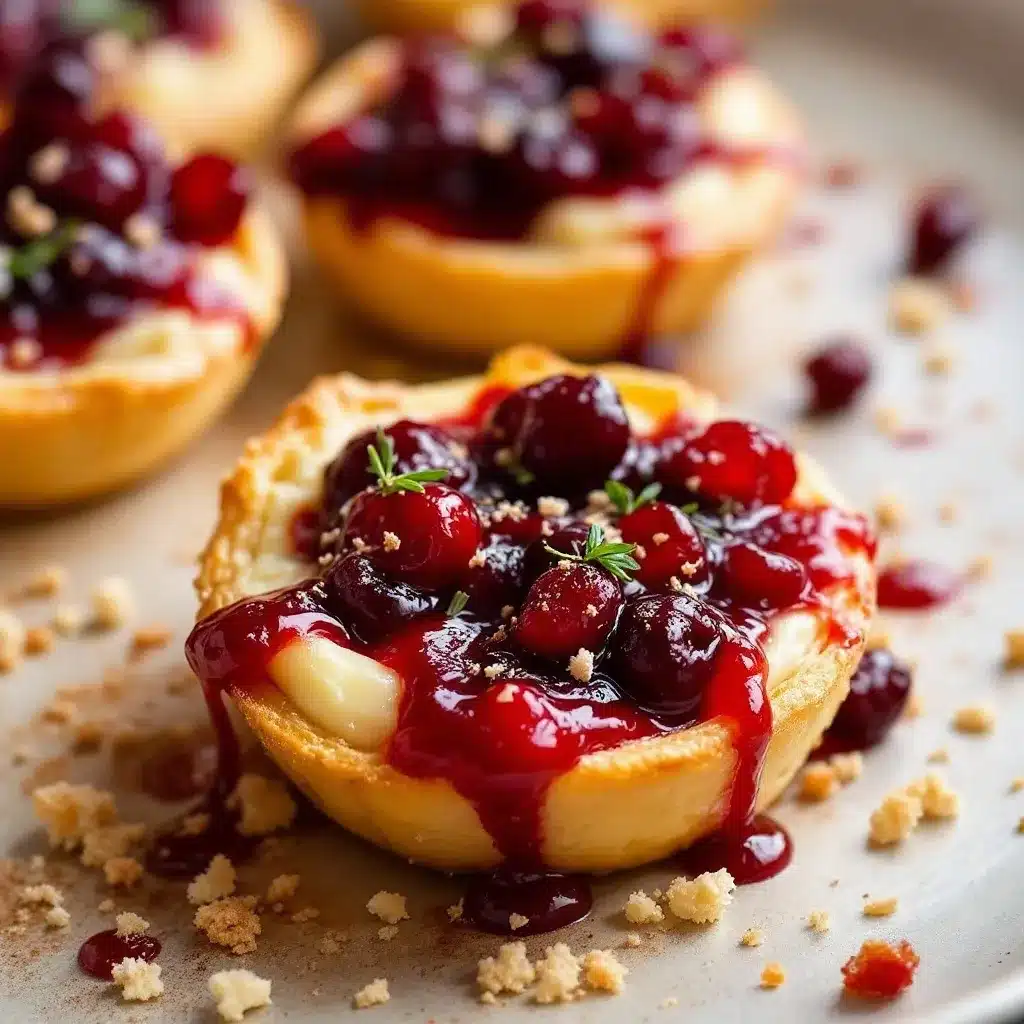 cranberry brie bites with puff pastry preparation steps