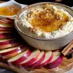 creamy apple slices with honey cinnamon yogurt dip - featured image