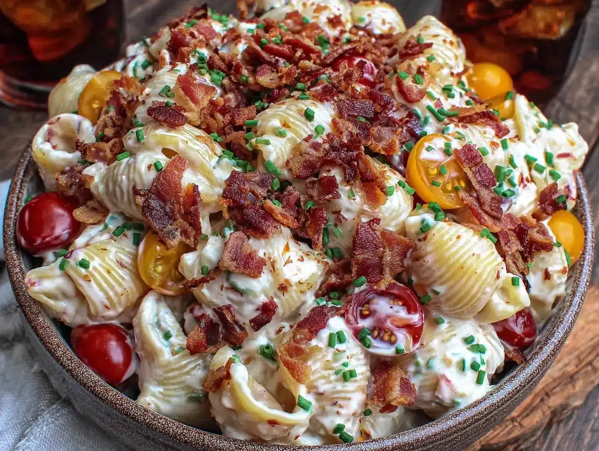 creamy bacon ranch pasta salad preparation steps