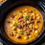 creamy cheeseburger potato soup - featured image