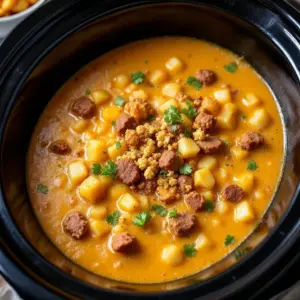 creamy cheeseburger potato soup - featured image