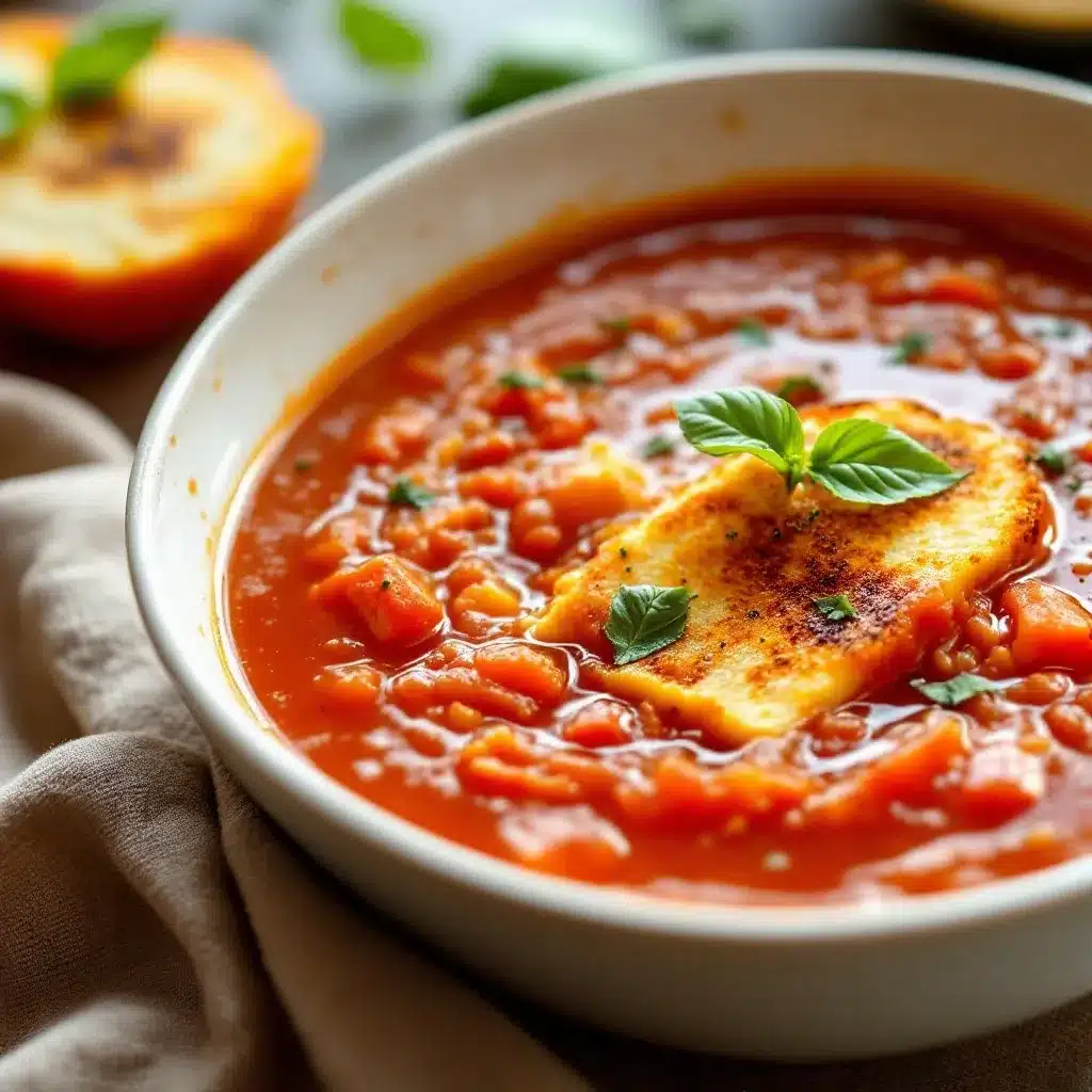 creamy homemade tomato soup with grilled cheese preparation steps