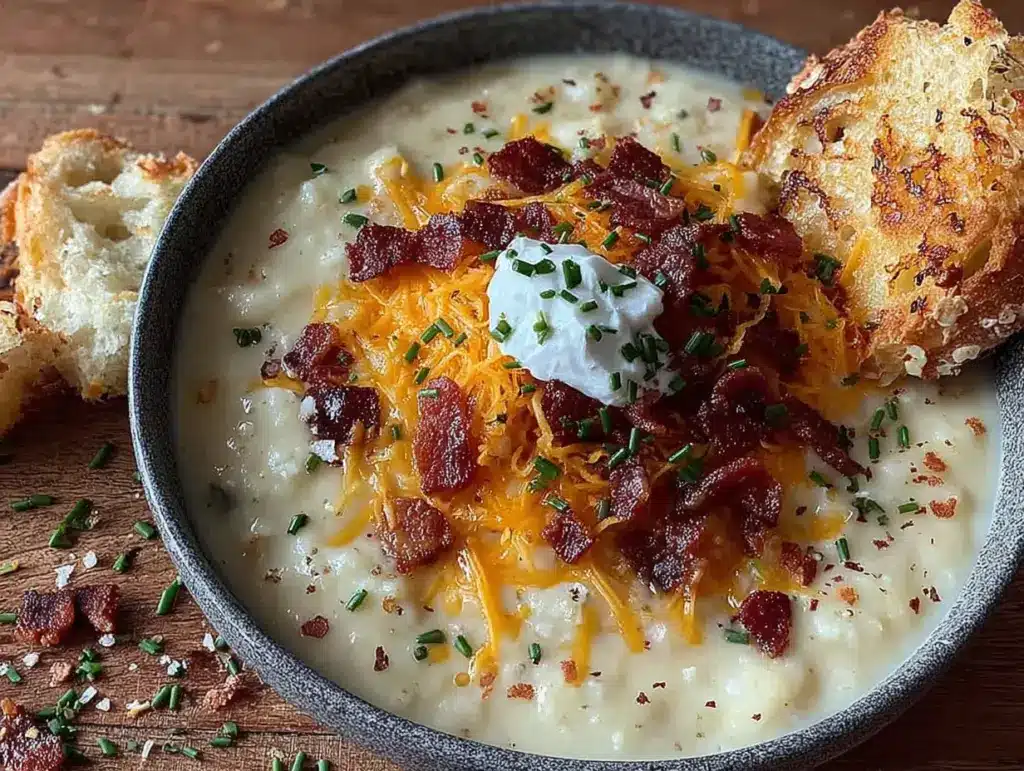 creamy loaded baked potato soup - featured image