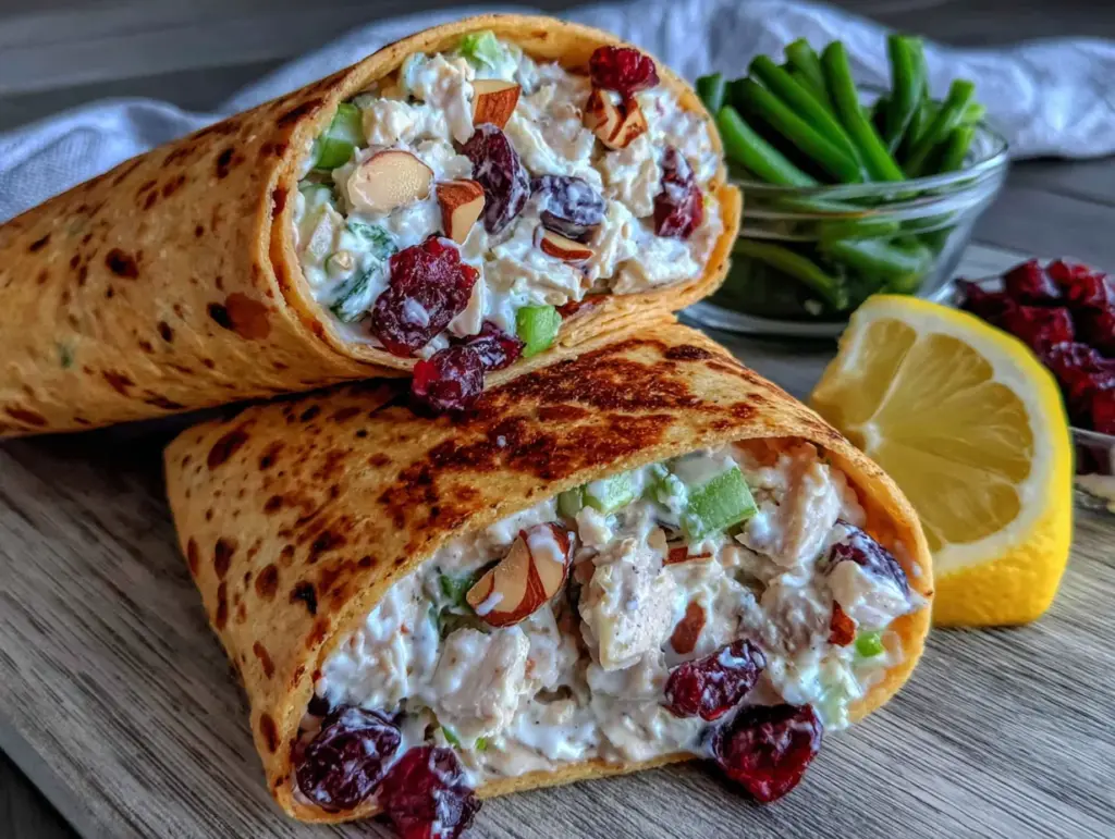 creamy no-mayo chicken salad lunchbox wraps - featured image
