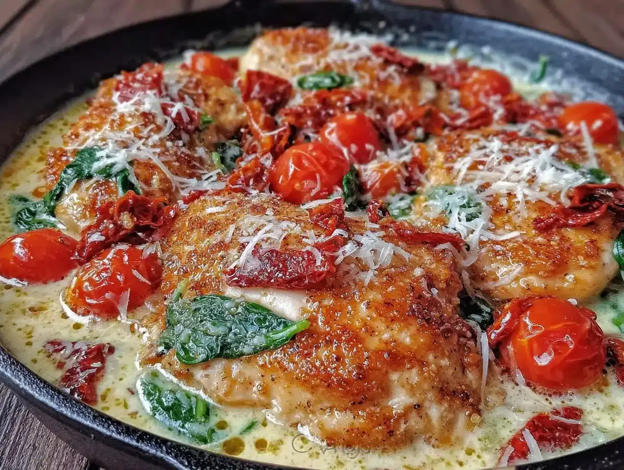 creamy one-pot tuscan chicken preparation steps