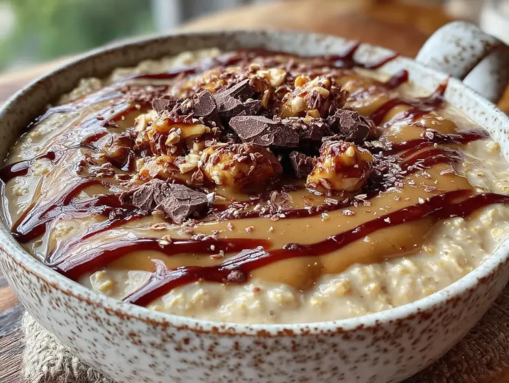 creamy overnight peanut butter protein oats - featured image