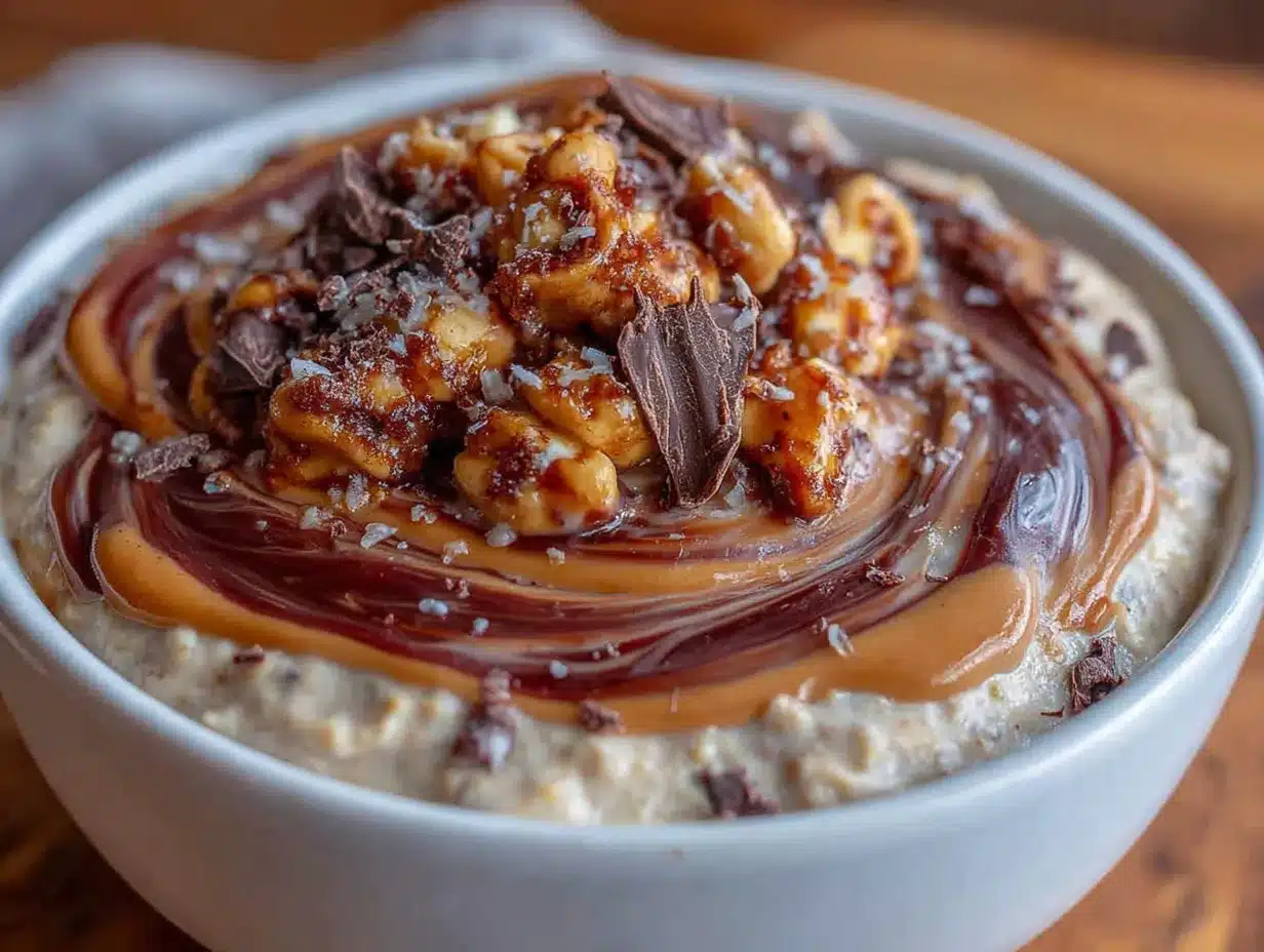 creamy overnight peanut butter protein oats preparation steps