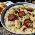 creamy sausage and potato soup - featured image
