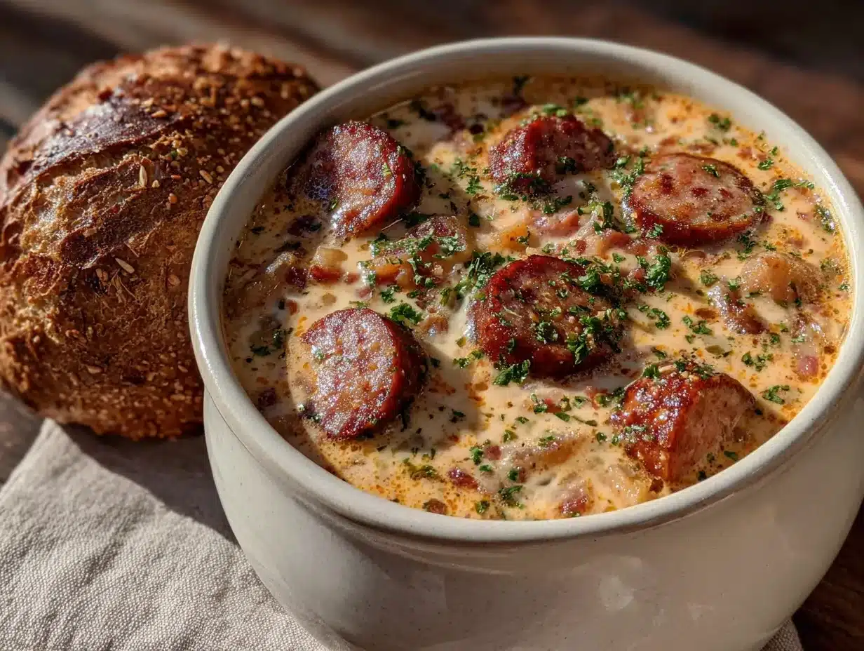 creamy sausage and potato soup preparation steps