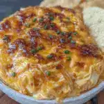 creamy slow cooker buffalo chicken dip - featured image