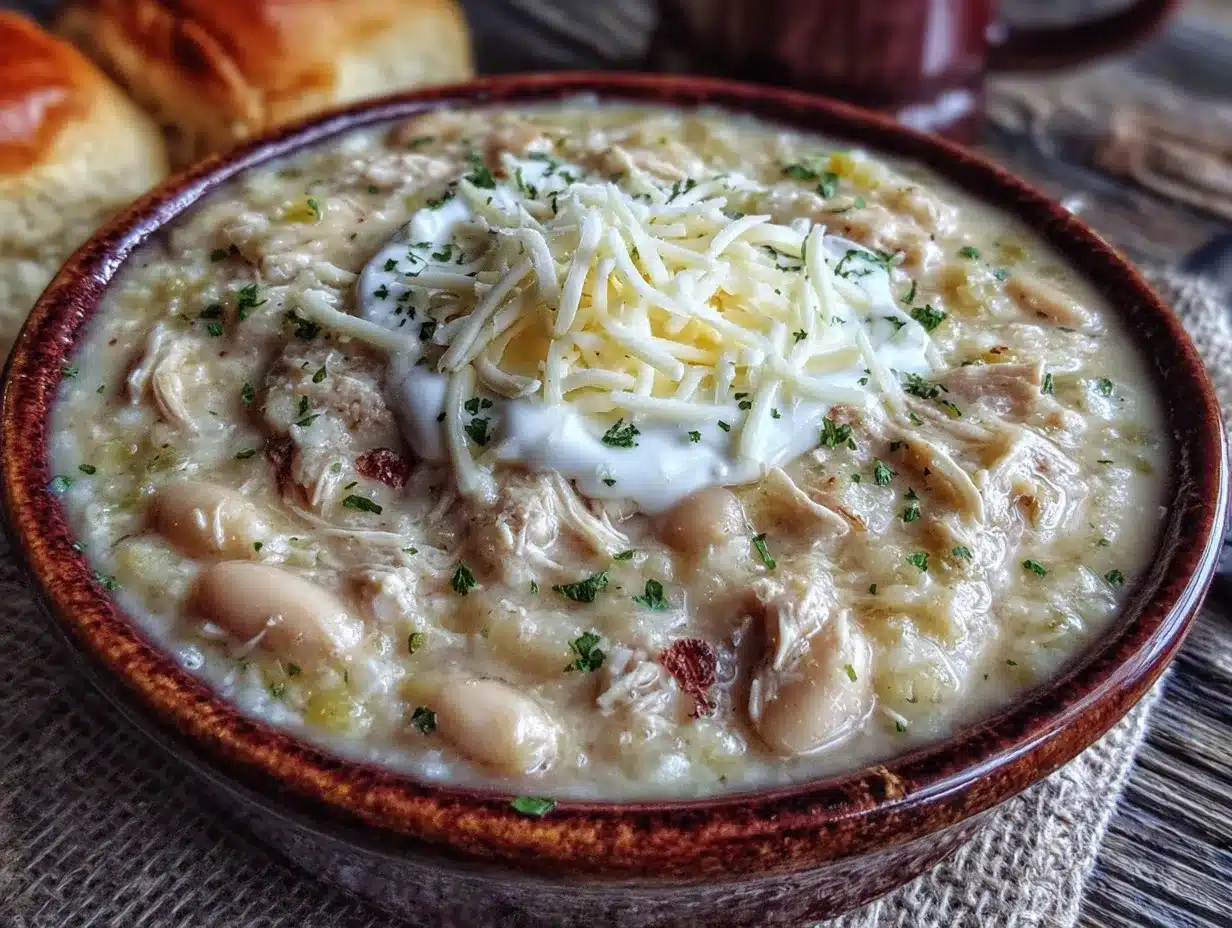 creamy white chicken chili preparation steps