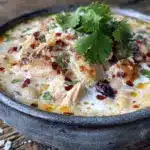 creamy white chicken chili with roasted poblanos - featured image