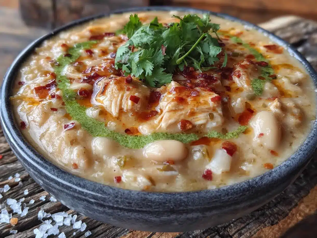 creamy white chicken chili with roasted poblanos preparation steps