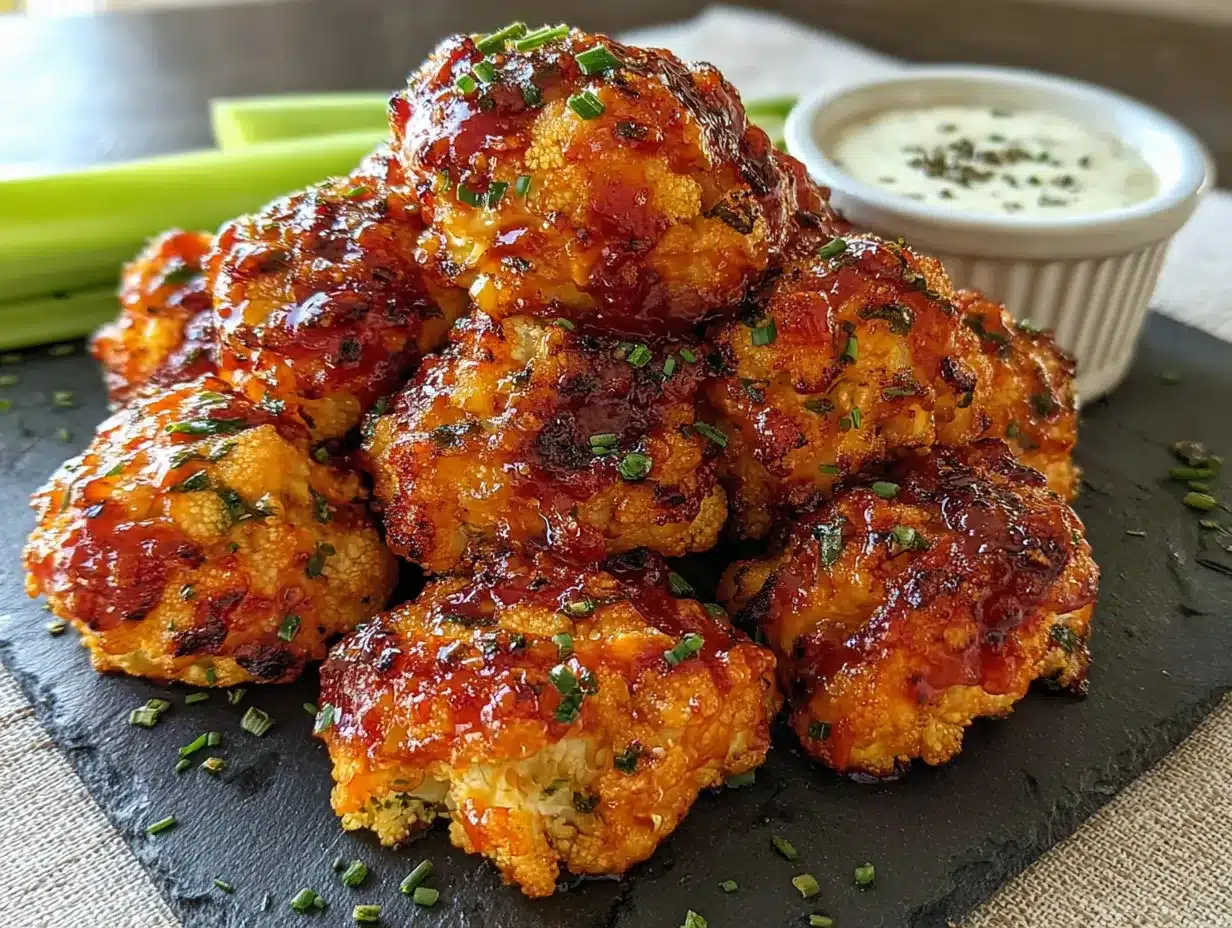 crispy baked buffalo cauliflower bites preparation steps