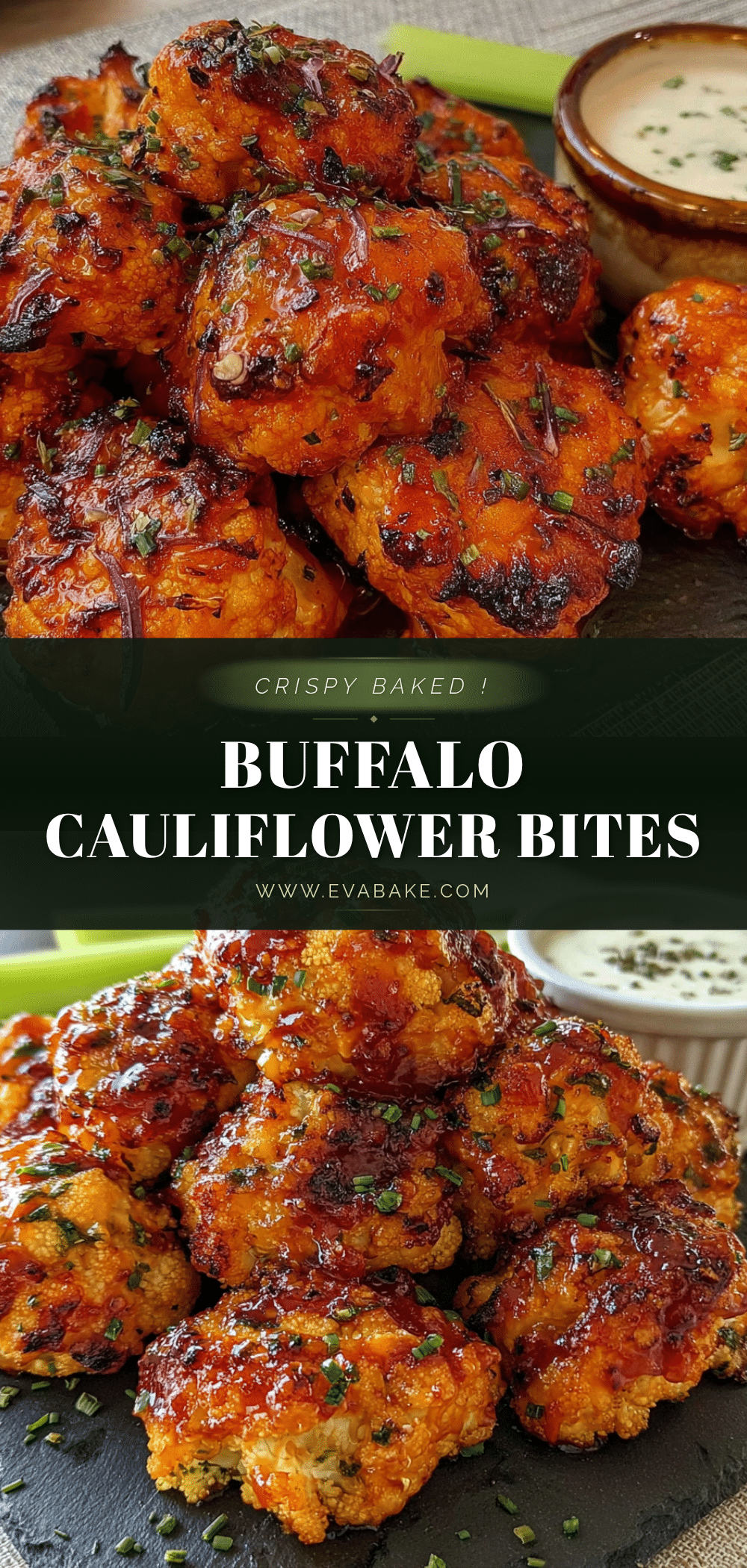 crispy baked buffalo cauliflower bites recipe
