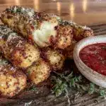 crispy baked mozzarella sticks - featured image
