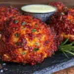 crispy baked parmesan chicken thighs - featured image