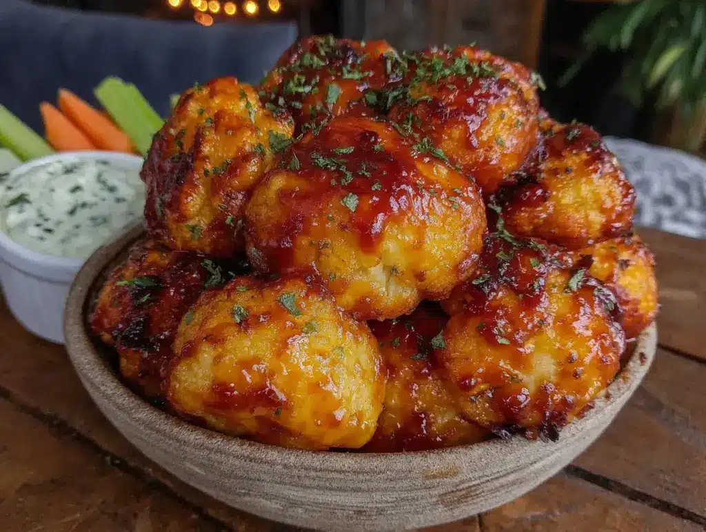 crispy buffalo cauliflower bites - featured image