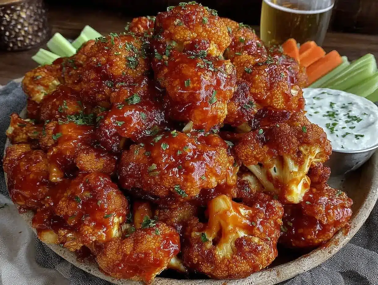 crispy buffalo cauliflower bites preparation steps