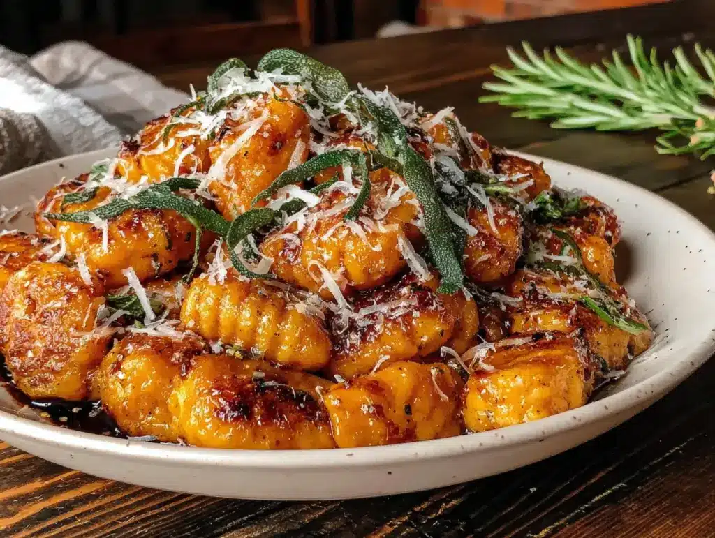 crispy pan-seared pumpkin gnocchi - featured image