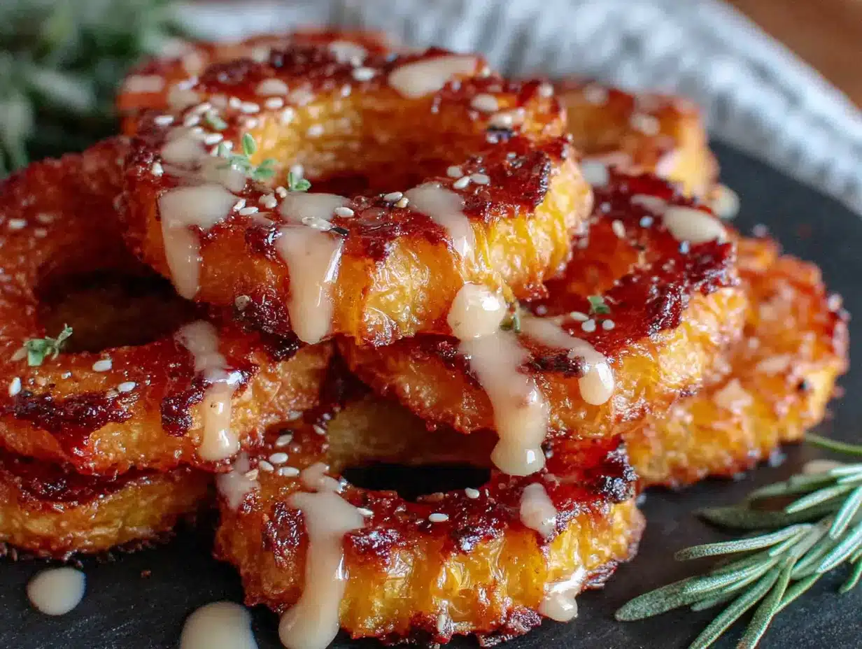 crispy roasted delicata squash rings with maple tahini preparation steps