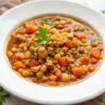 crockpot fall vegetable and barley soup - featured image