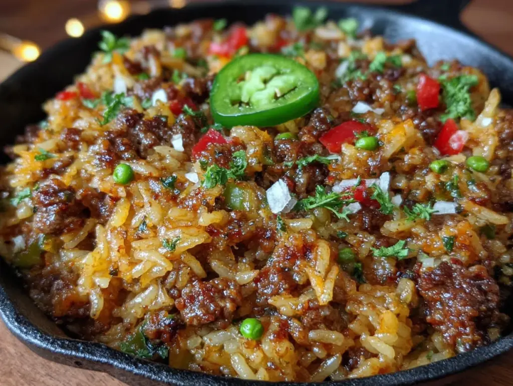 easy 15-minute ground beef and rice skillet - featured image