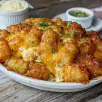 easy cheesy chicken tater tot casserole - featured image