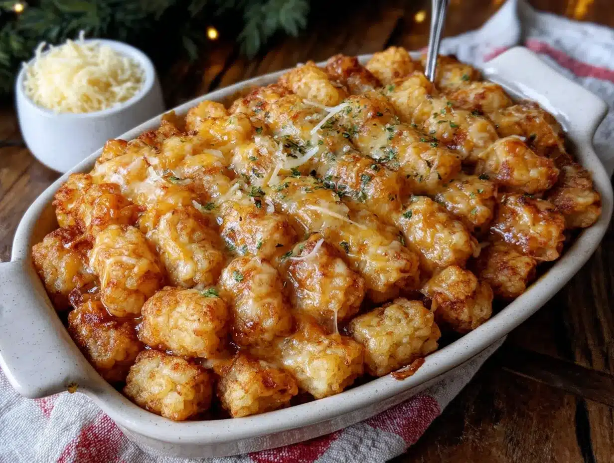 easy cheesy chicken tater tot casserole preparation steps