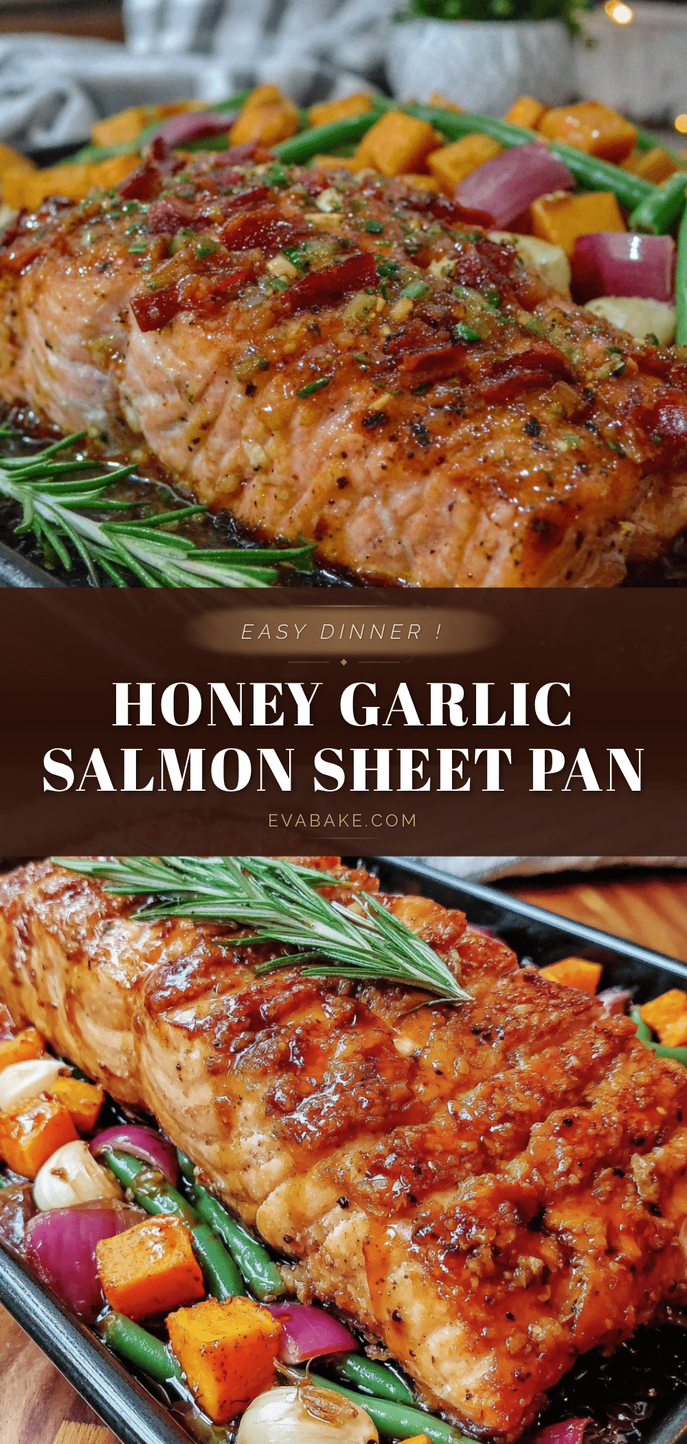 easy honey garlic salmon sheet pan dinner recipe