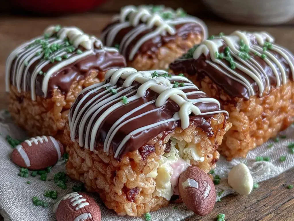 easy mini football helmet rice krispie treats - featured image