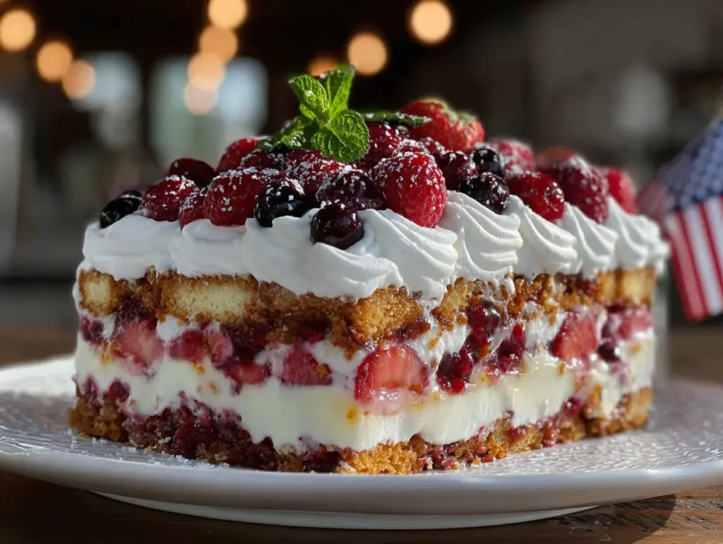 easy no-bake berry icebox cake - featured image
