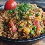 easy one-pan ground beef and rice recipe - featured image