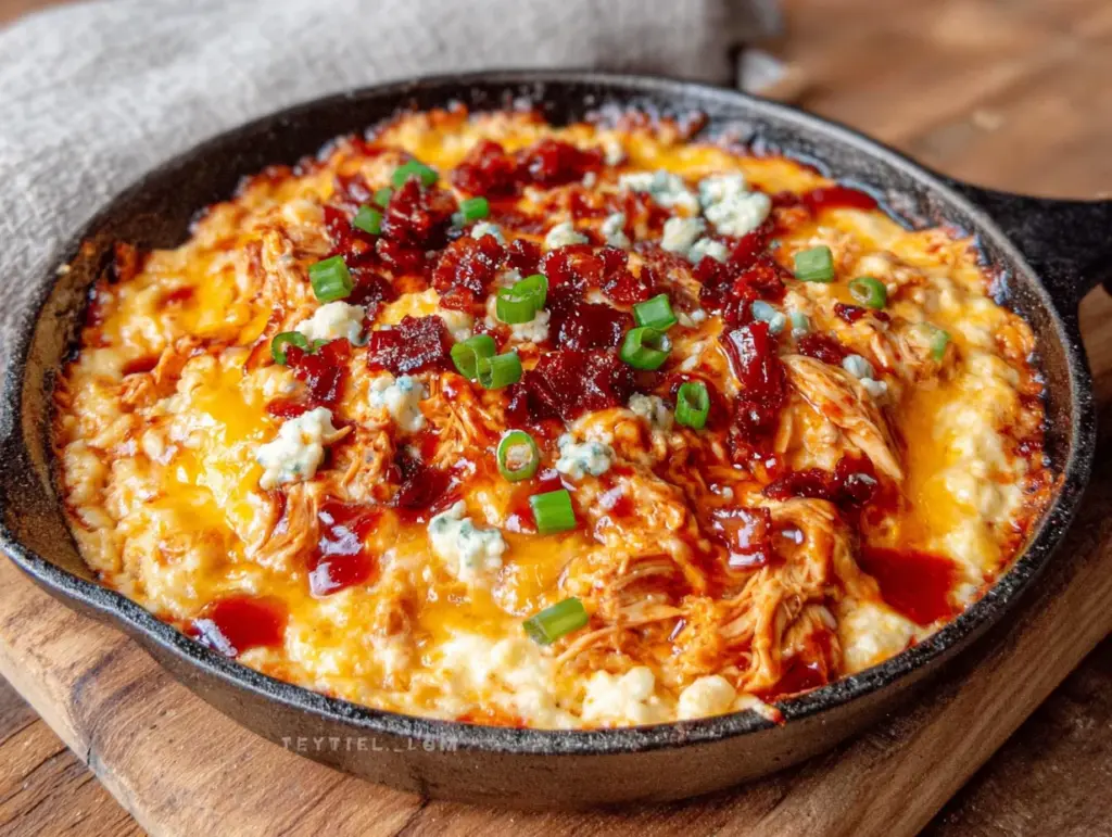 easy slow cooker buffalo chicken dip - featured image