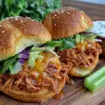 easy slow cooker buffalo chicken sliders - featured image