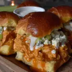 easy slow cooker buffalo chicken sliders - featured image