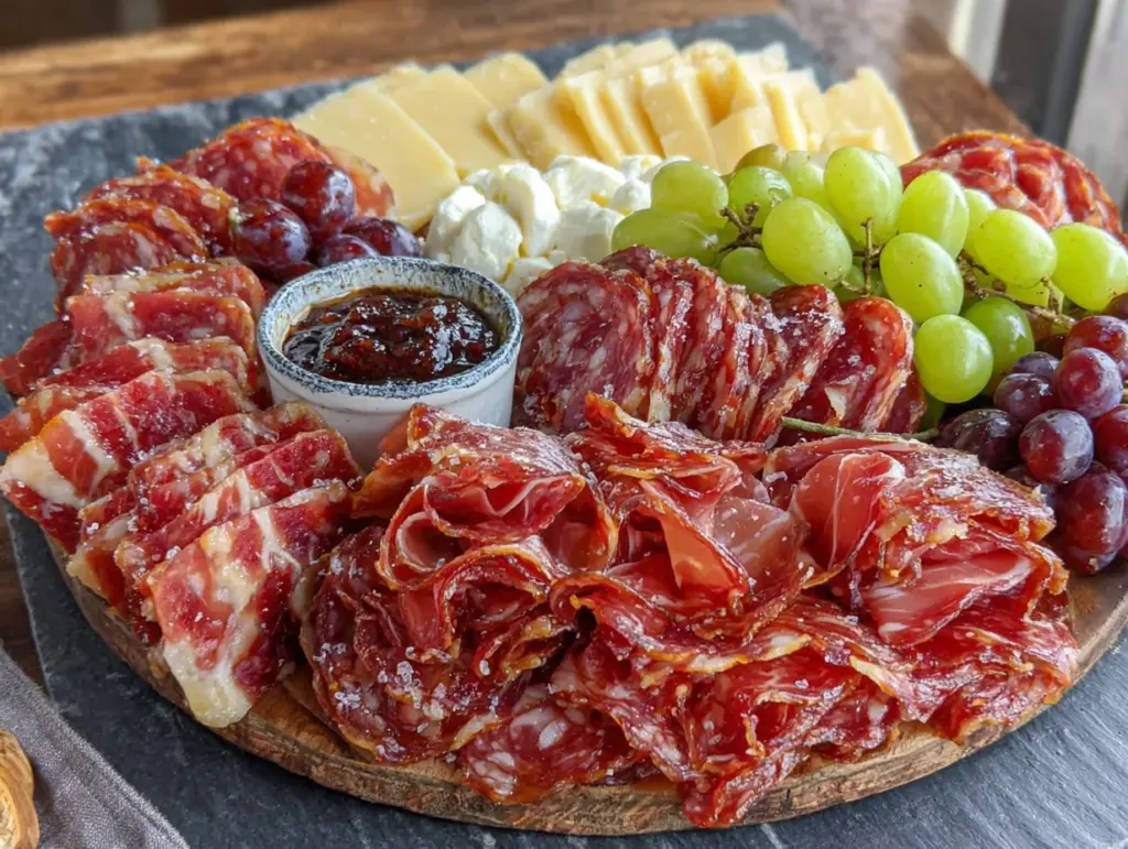 football-shaped charcuterie board - featured image