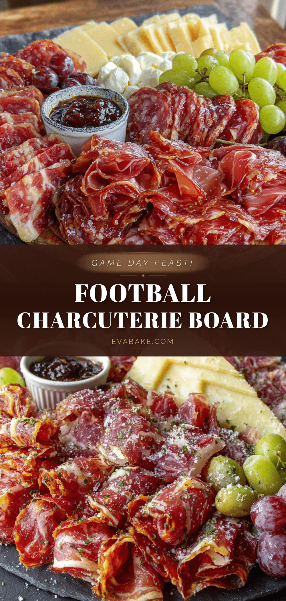football-shaped charcuterie board recipe
