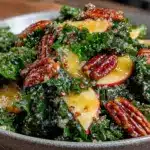 fresh harvest kale salad with apples and pecans - featured image