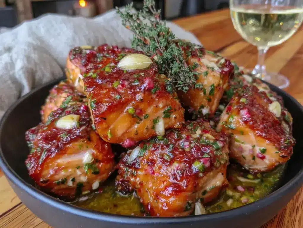 garlic butter salmon bites - featured image