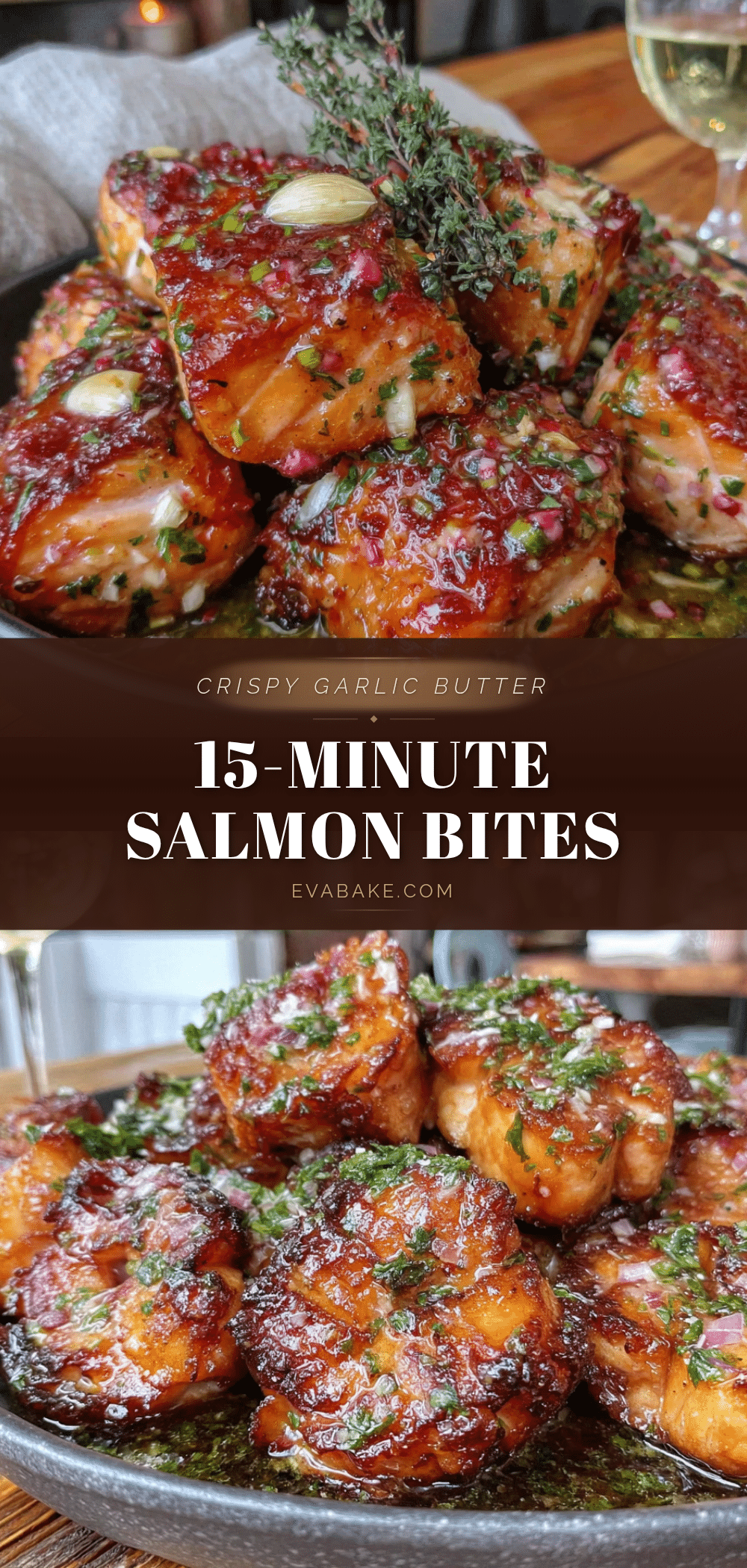 garlic butter salmon bites recipe